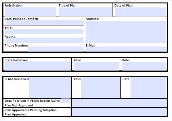 Plan Review Tool Cover Page