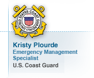 Kristy Plourde, Emergency Management Specialist, U.S. Coast Guard