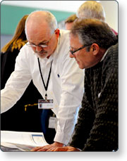 County planning meeting - 2 people discussing