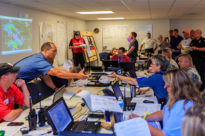 Photo of people in an EOC