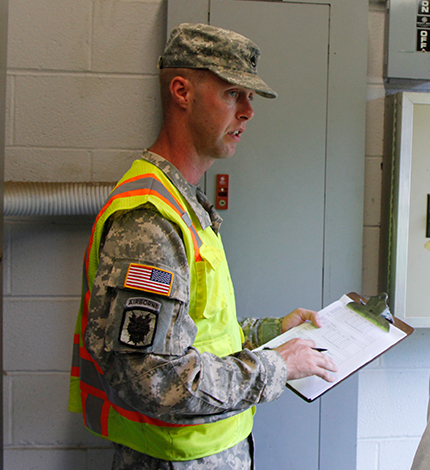 USACE personnel going over a checklist