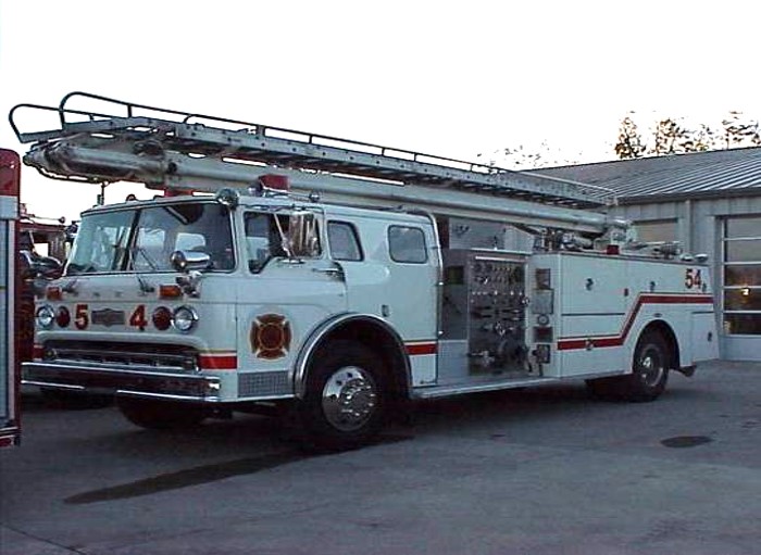 Large white fire truck.