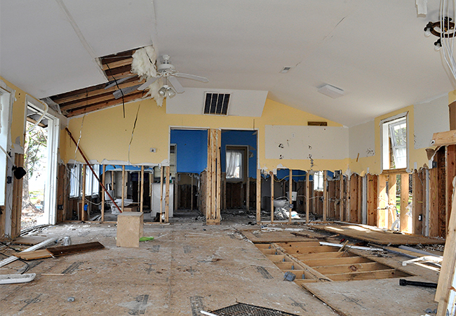 Work in progress to restore a community center in North Carolina.
