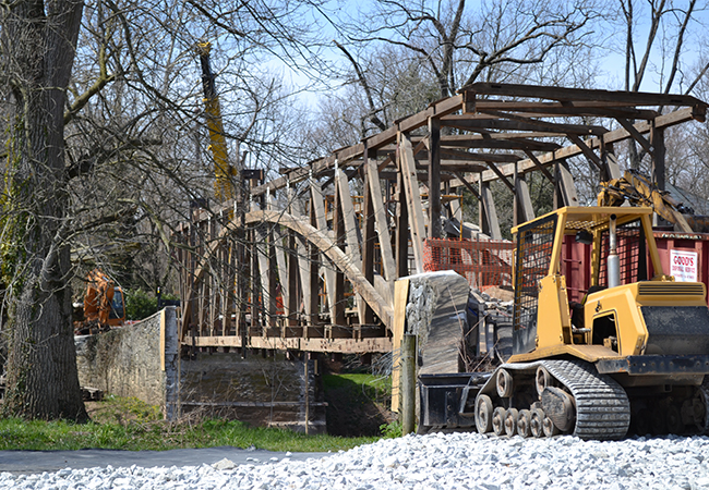 Reconstruction of a Covered Bridge in Lancaster County, PA.