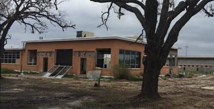 A collapsed Building from Hurricane Harvey in Texas.