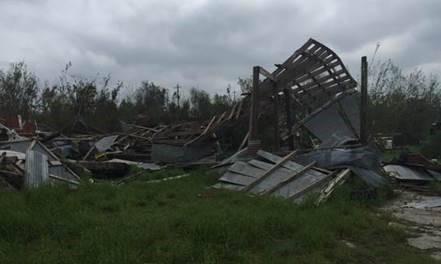 Collapsed Building from Hurricane Harvey in Texas