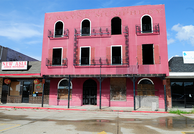 A small business in Louisiana that was destroyed from Hurricane Katrina.