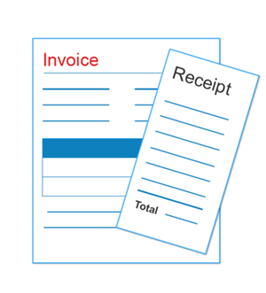 Graphic of an invoice and a receipt.