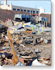 A pile of debris