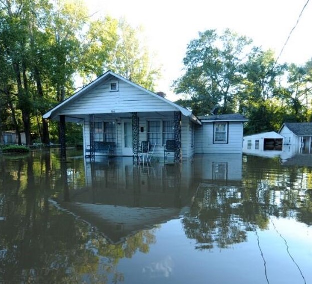Flooded homes