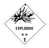 Explosive 1 DOT Placard