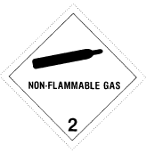 Non-Flammable Gas 2 DOT Placard