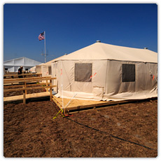 FEMA office tent set up in Galveston Texas