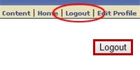 To close an eGrants session, you must either use the Logout link at the top right of the screen or the Logout button which appears on some screens.