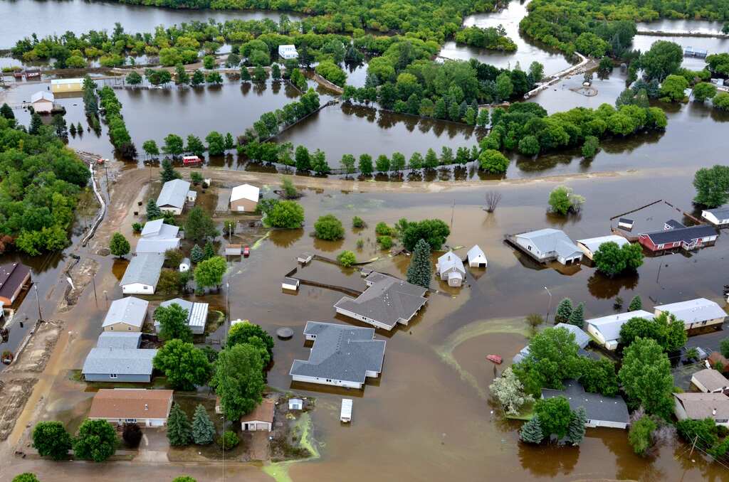 A deeply flooded area