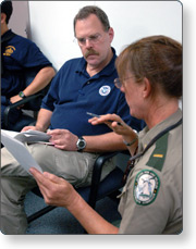 FEMA and Emergency Personnel talking