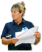 Woman holding papers