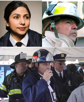 Three photos of incident commanders from different organizations: Fire Department, EMS, Sheriff.