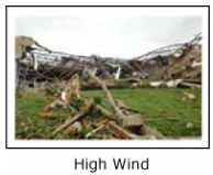 Damage to community from high wind