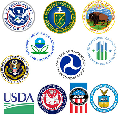 Logo images of all eleven agencies that are signatories to the UFR MOU. Select link below for more detailed information in separate pop-up window.