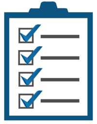 Clipboard with all boxes and lines checked off