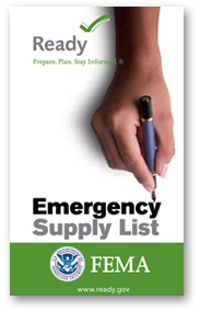 Emergency Supply List brochure from Ready.gov