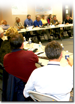 Planning committee in a conference room