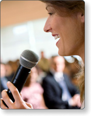 Speaker using a microphone