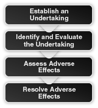 Establish an undertaking, Identify and Evaluate the undertaking, Assess Adverse Effects, and Resolve Adverse Effects