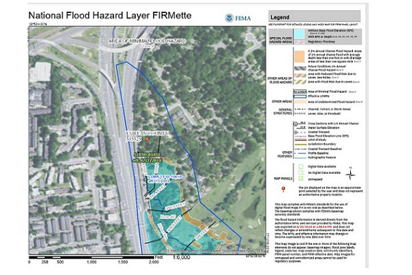 National Flood Hazard Layer FIRMette. Map and Legend.