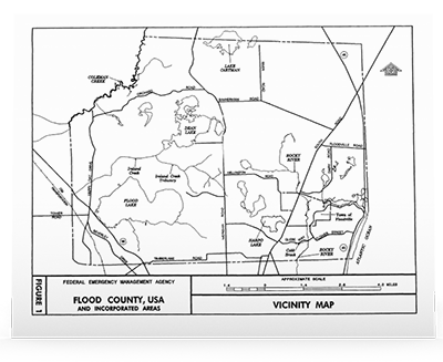 Federal Emergency Management Agency, Flood County, USA and incorporated areas, Vicinity Map