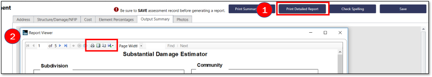 Screenshot of Detailed Report for individual structure in SDE 3.0 Tool. Refer to appendix for full text.