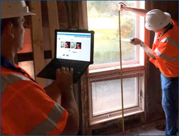 SD assessor use SDE Tool to record high water mark on window