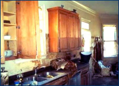 Photo of kitchen countertop and cabinets