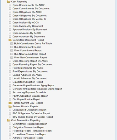 Screenshot of ifmis cost transaction folder structure