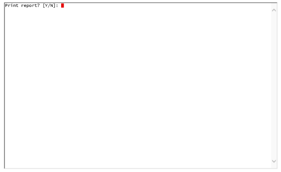 print report prompt in IFMIS; option Y/N for yes or no