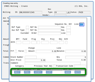 Screenshot of ifmis expenditures accs screen with rectangle around ...