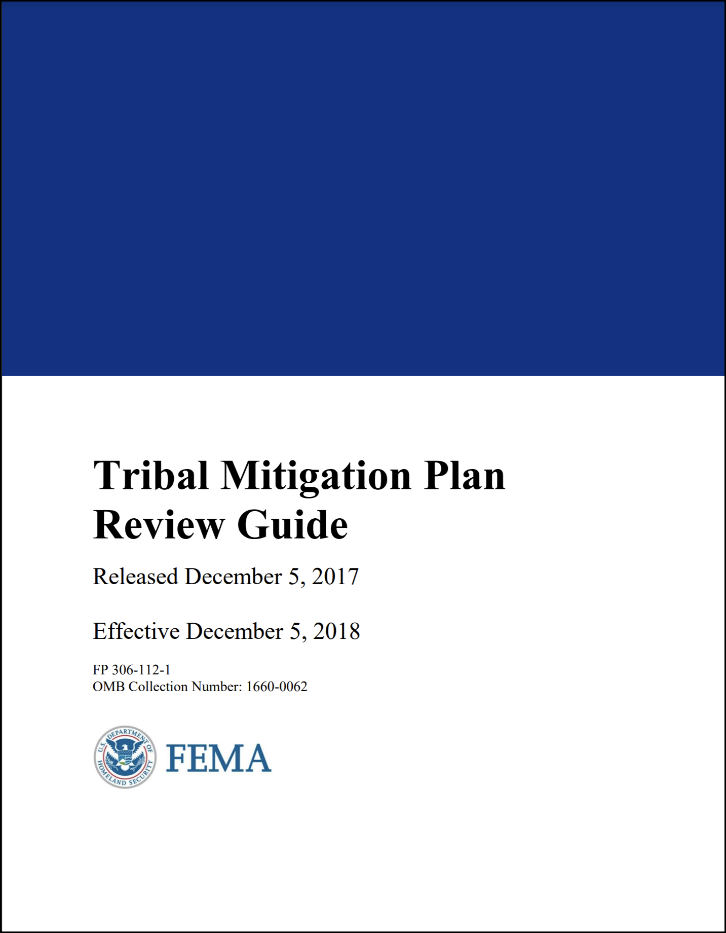 Cover page of Tribal Mitigation Plan Review Guide