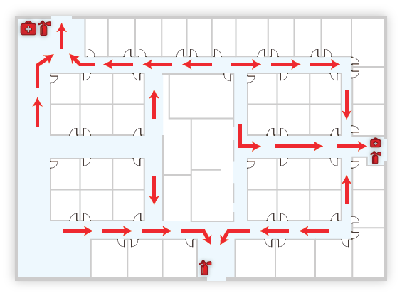 Evacuation map showing evacuation routes