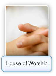 hands folded in house of worship