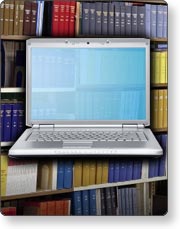library and a computer