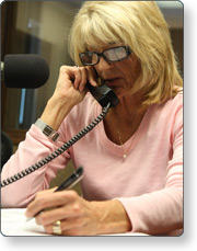 Woman talking on telephone