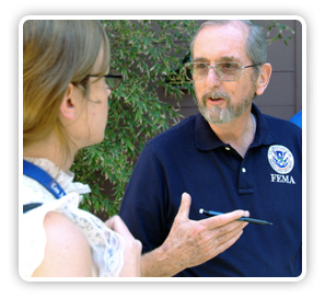 Public Information Officer speaking to Press