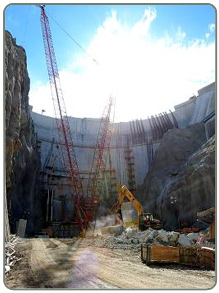 Dam under construction.
