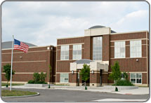 Front view of school building
