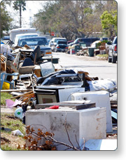 Household debris at curbside