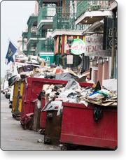 Dumpsters filled with debris