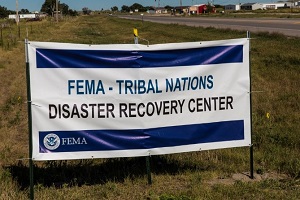 Exterior road sign for FEMA – Tribal Nations Disaster Recovery Center