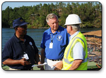 A FEMA employee shares information with private sector partners.