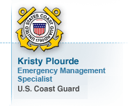 Kristy Ploude, Emergency Management Specialist, U.S.Coast Guard